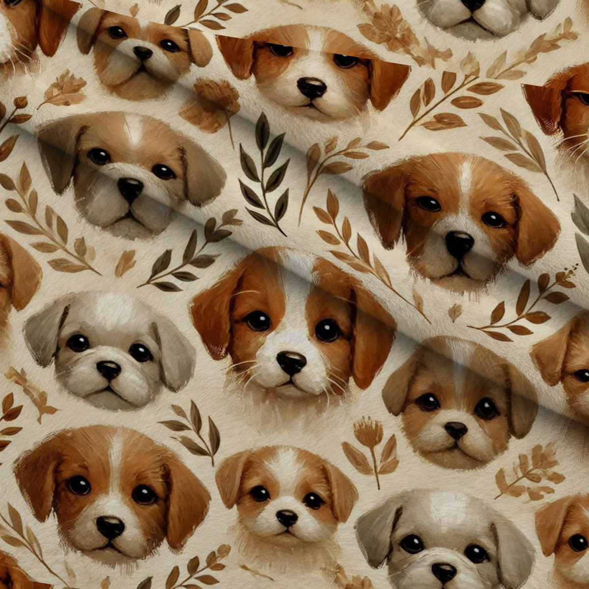 Cubist Canines Pattern 3 Minky Fabric — plush minky folded close-up preview (mv-minky-v1:lying)