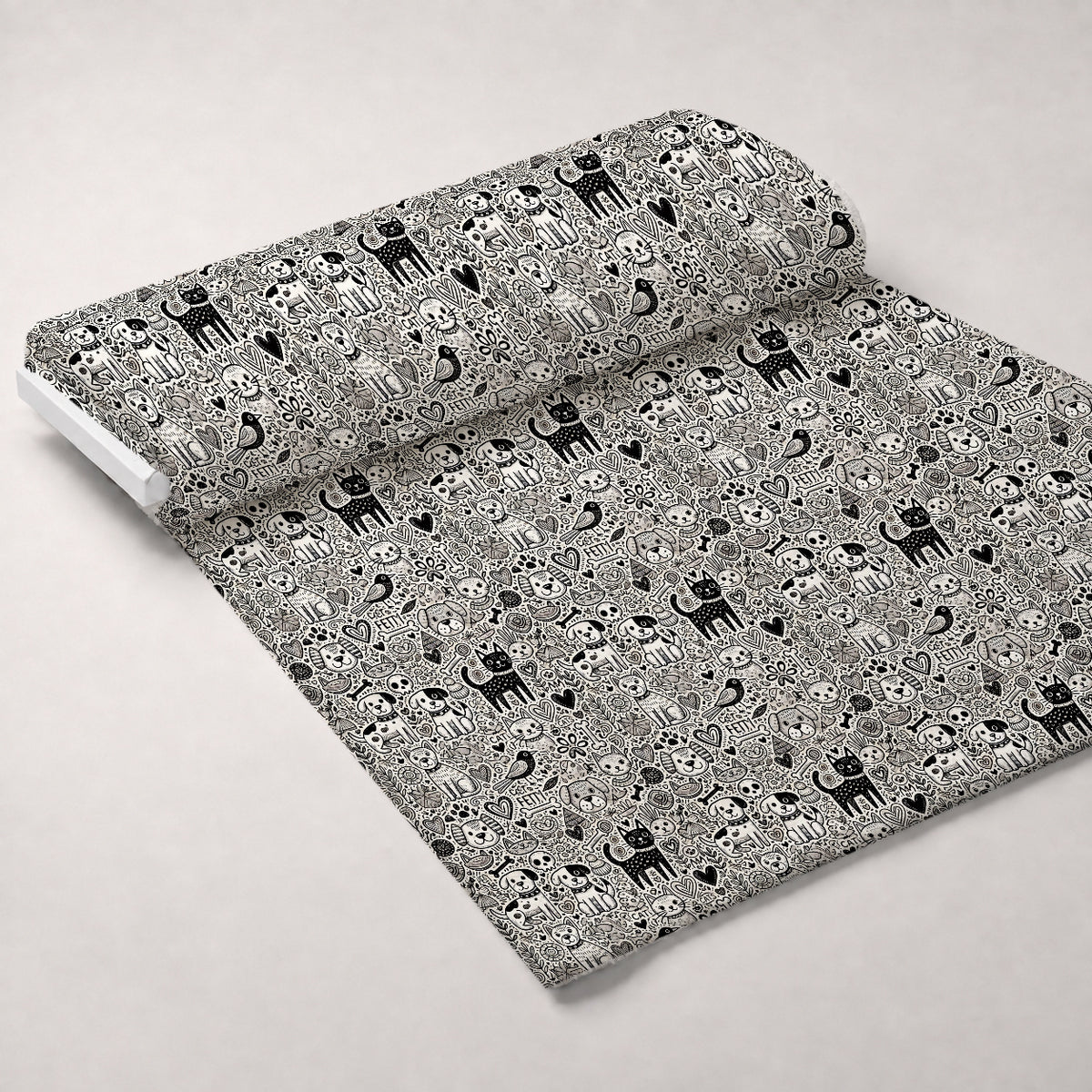 Cubist Canines Pattern 30 Minky Fabric — plush minky unrolled bolt preview (mv-minky-v1:bolt)