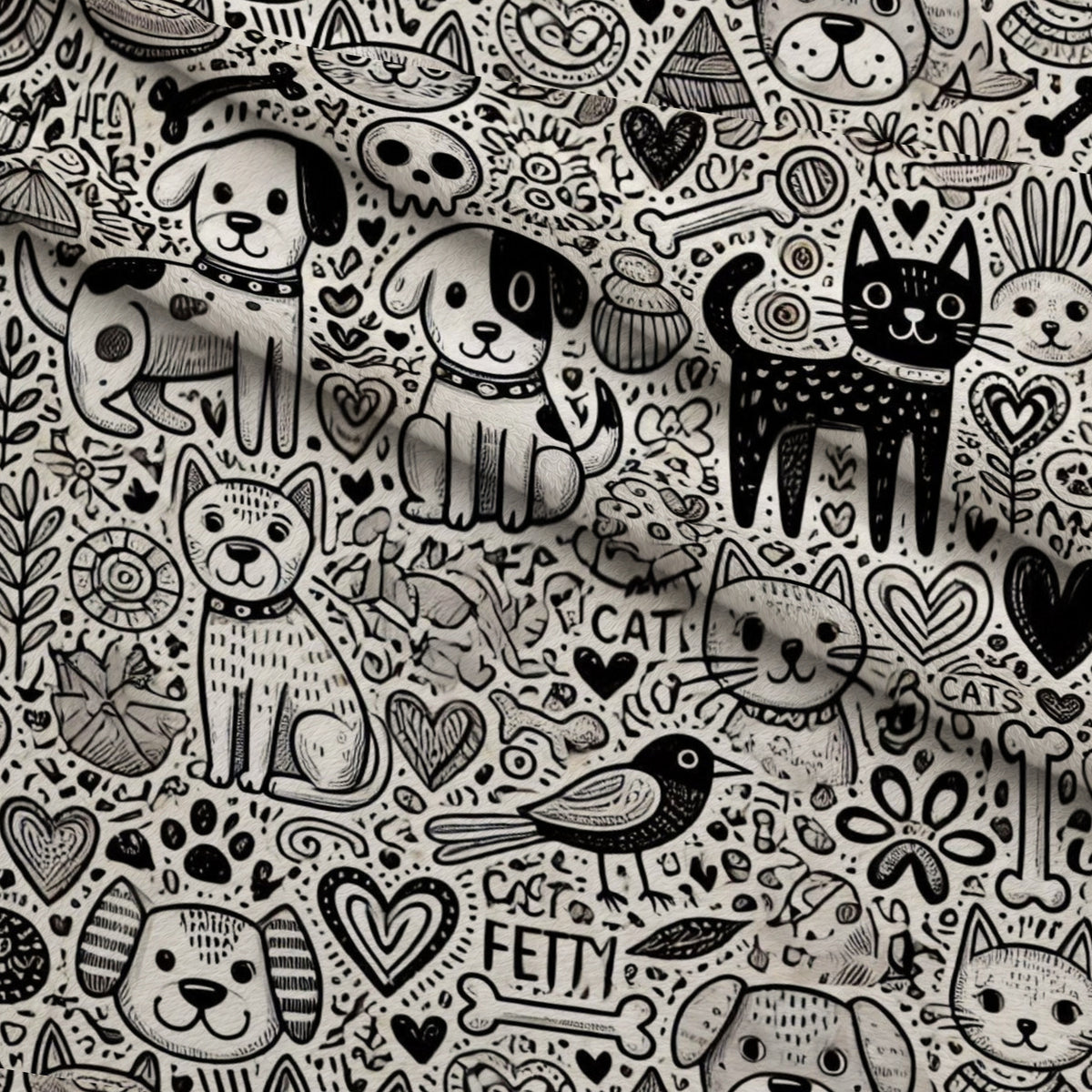 Cubist Canines Pattern 30 Minky Fabric — plush minky folded close-up preview (mv-minky-v1:lying)