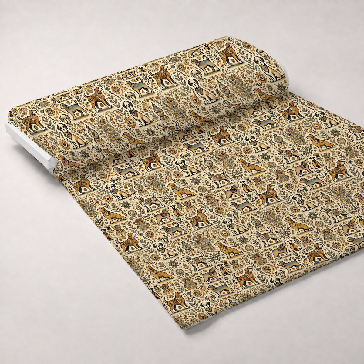 Cubist Canines Pattern 32 Minky Fabric — plush minky unrolled bolt preview (mv-minky-v1:bolt)