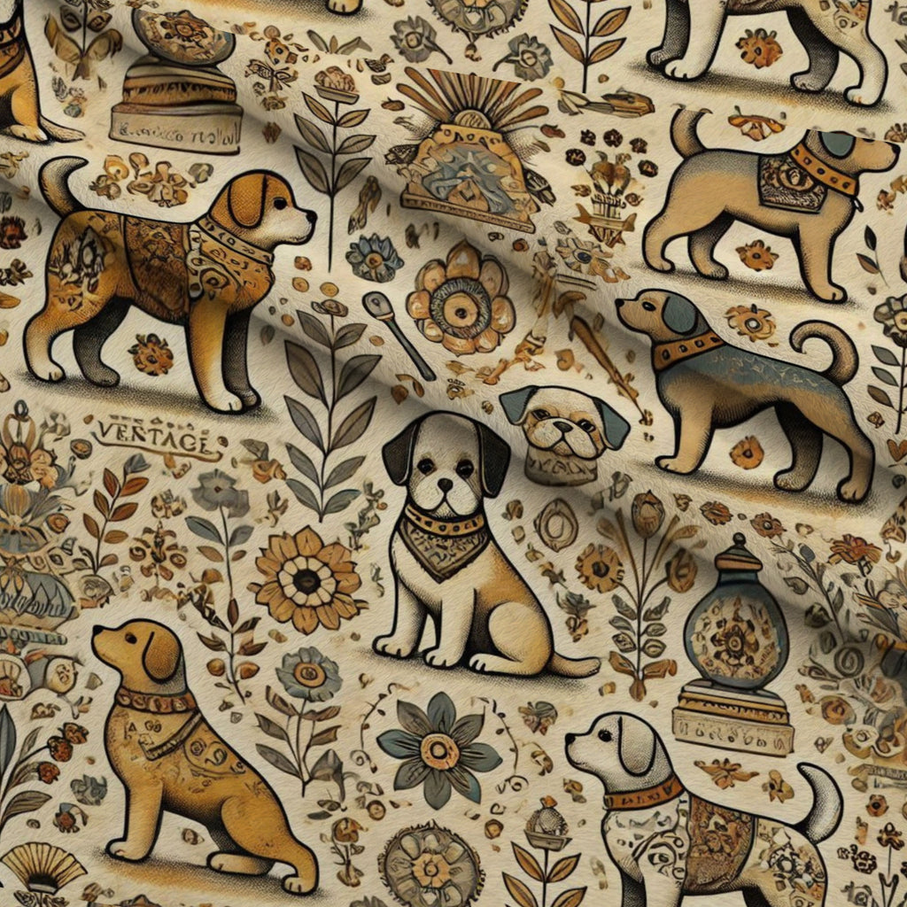 Cubist Canines Pattern 32 Minky Fabric — plush minky folded close-up preview (mv-minky-v1:lying)