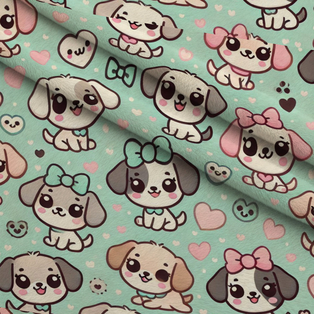 Cubist Canines Pattern 33 Minky Fabric — plush minky folded close-up preview (mv-minky-v1:lying)
