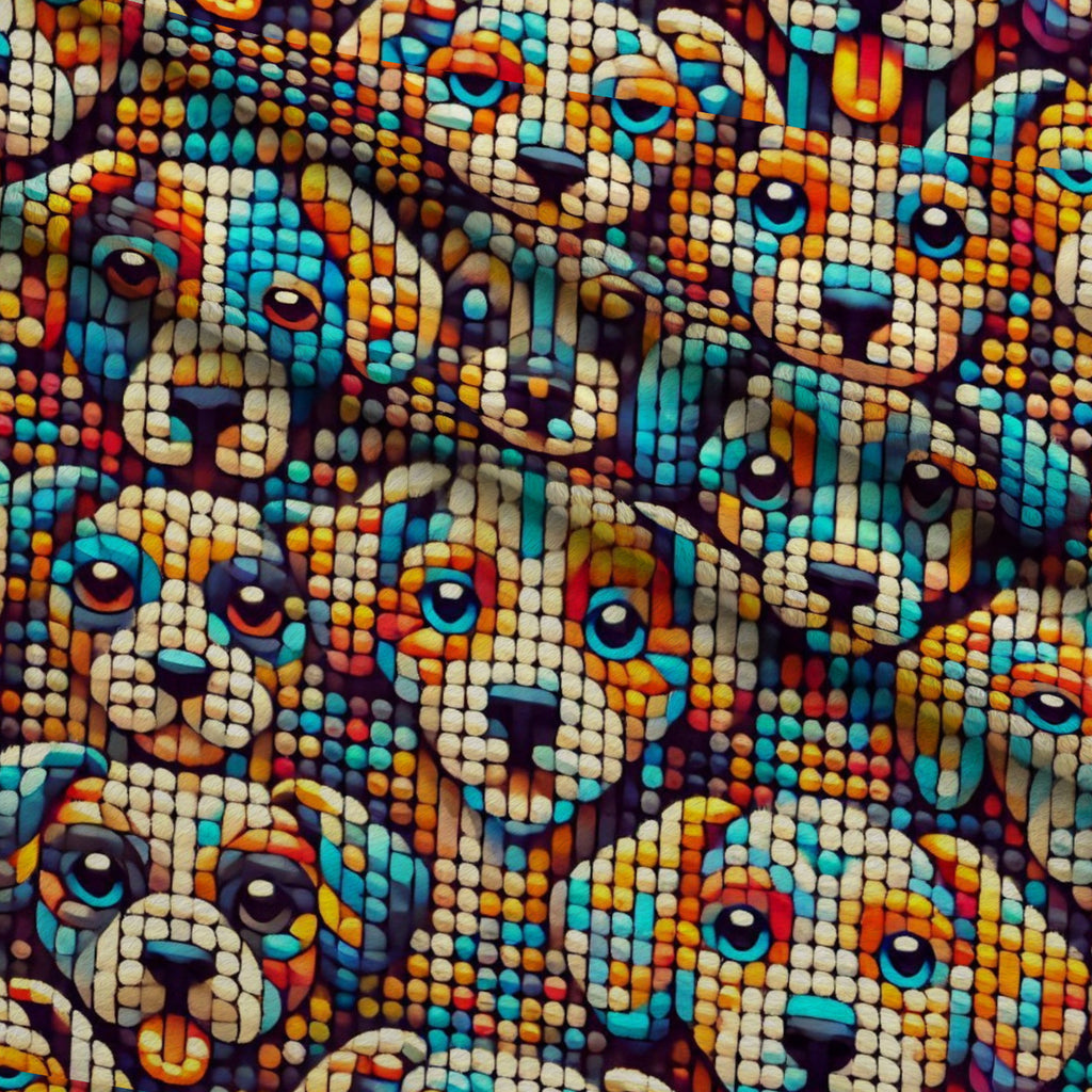 Cubist Canines Pattern 34 Minky Fabric — plush minky folded close-up preview (mv-minky-v1:lying)