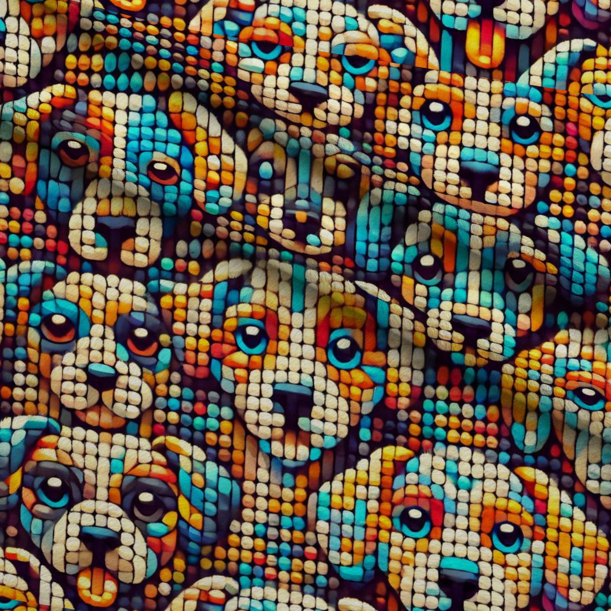 Cubist Canines Pattern 34 Minky Fabric — plush minky folded close-up preview (mv-minky-v1:lying)