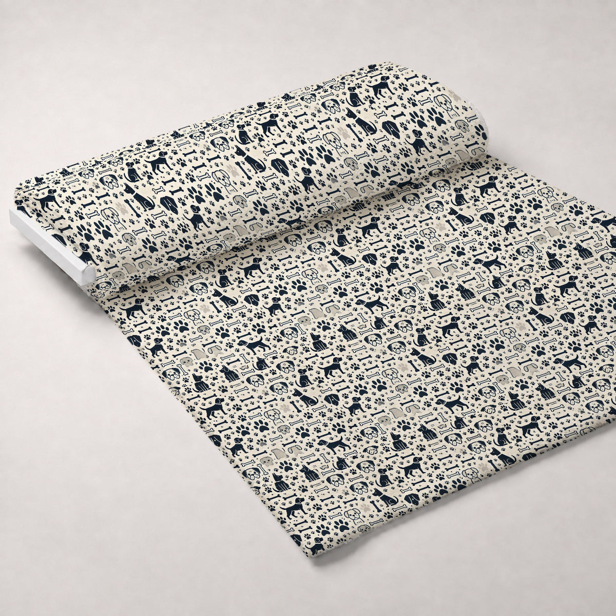 Cubist Canines Pattern 35 Minky Fabric — plush minky unrolled bolt preview (mv-minky-v1:bolt)
