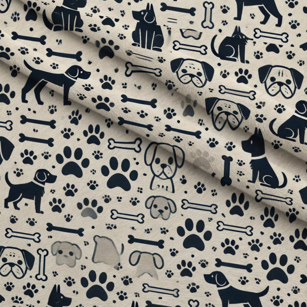 Cubist Canines Pattern 35 Minky Fabric — plush minky folded close-up preview (mv-minky-v1:lying)