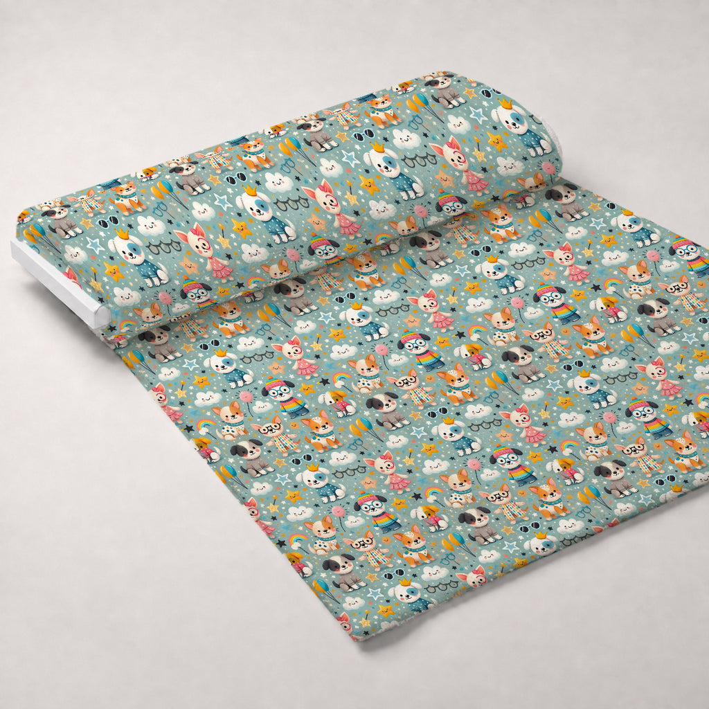 Cubist Canines Pattern 4 Minky Fabric — plush minky unrolled bolt preview (mv-minky-v1:bolt)