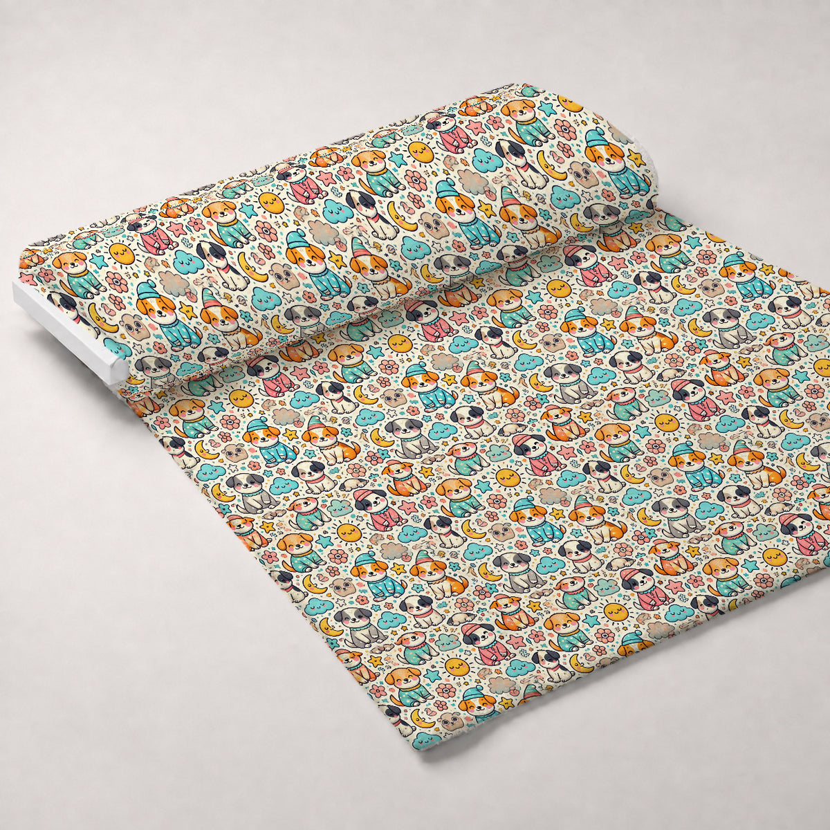 Cubist Canines Pattern 5 Minky Fabric — plush minky unrolled bolt preview (mv-minky-v1:bolt)