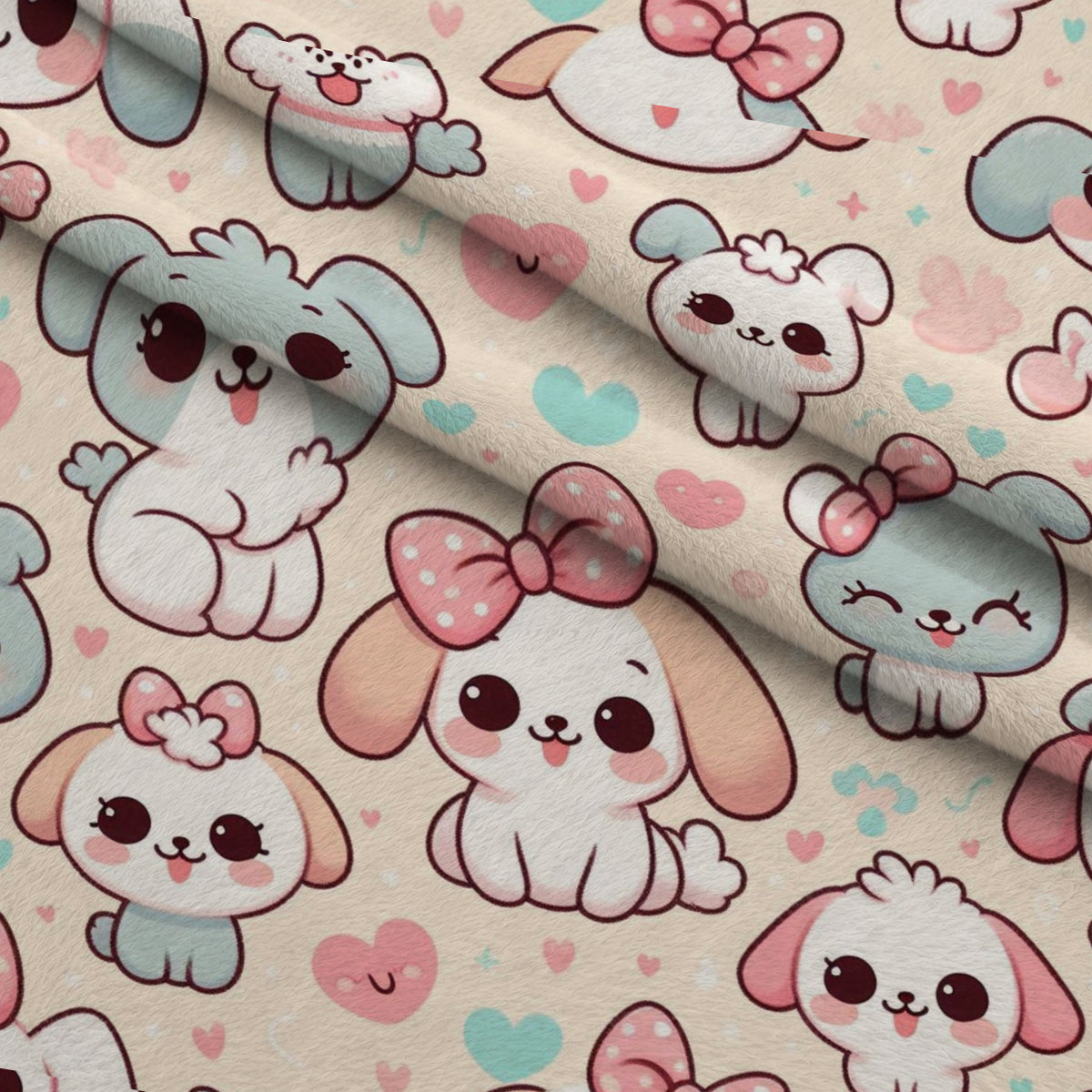 Cubist Canines Pattern 6 Minky Fabric — plush minky folded close-up preview (mv-minky-v1:lying)