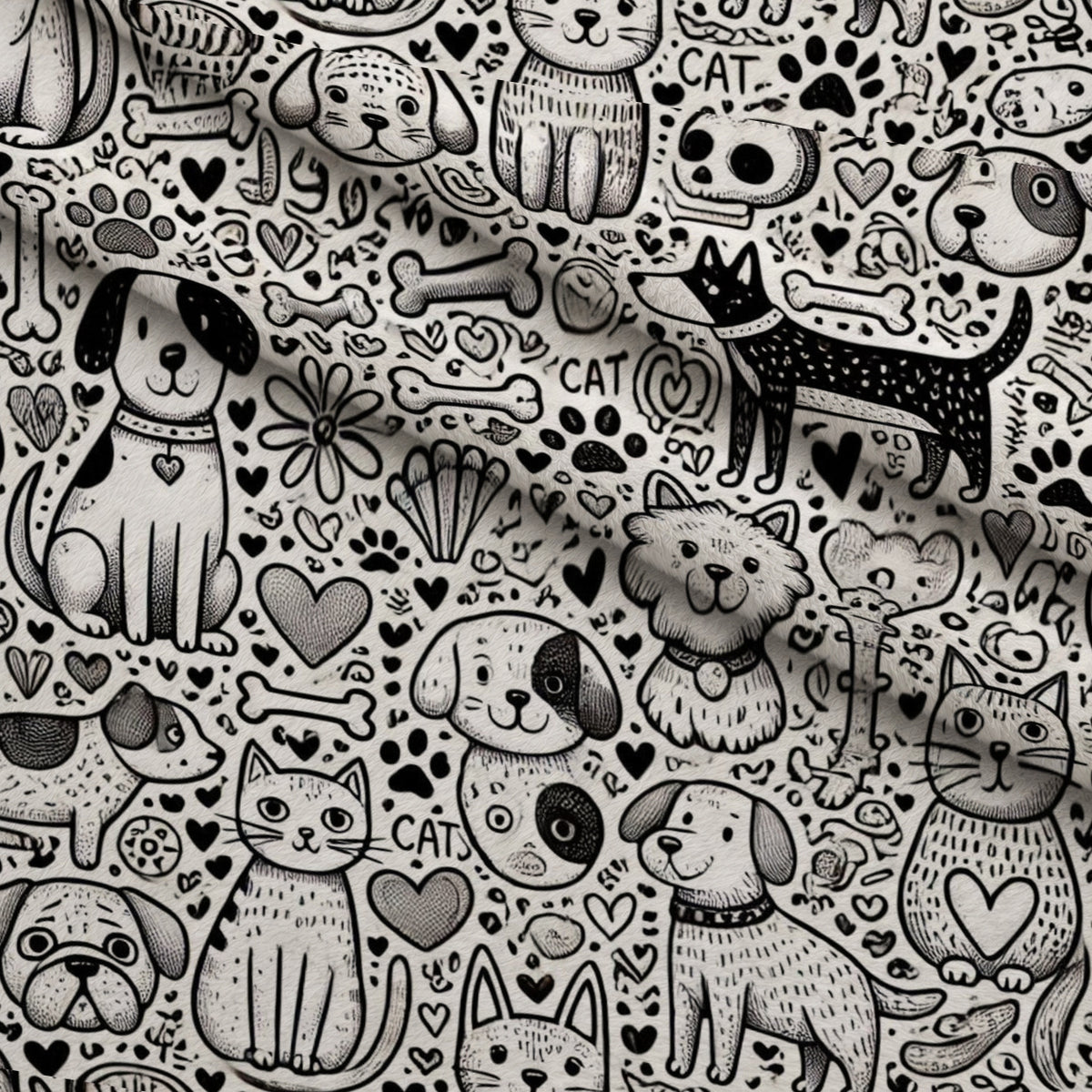 Cubist Canines Pattern 9 Minky Fabric — plush minky folded close-up preview (mv-minky-v1:lying)