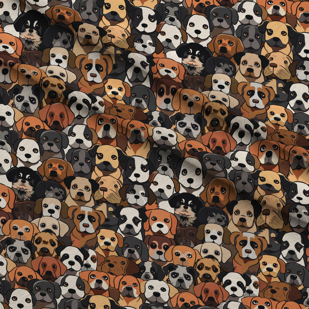 Cute Cartoon Dogs Minky Fabric — plush minky folded close-up preview (mv-minky-v1:lying)