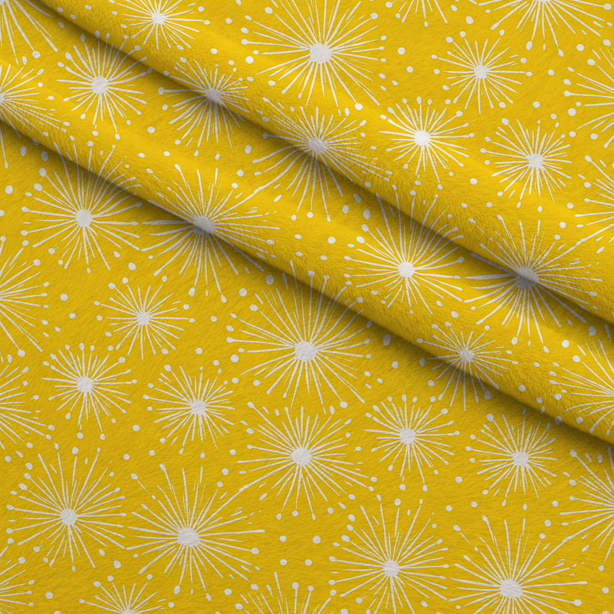 Dandelion Sparklers Pattern 17 Minky Fabric — plush minky folded close-up preview (mv-minky-v1:lying)