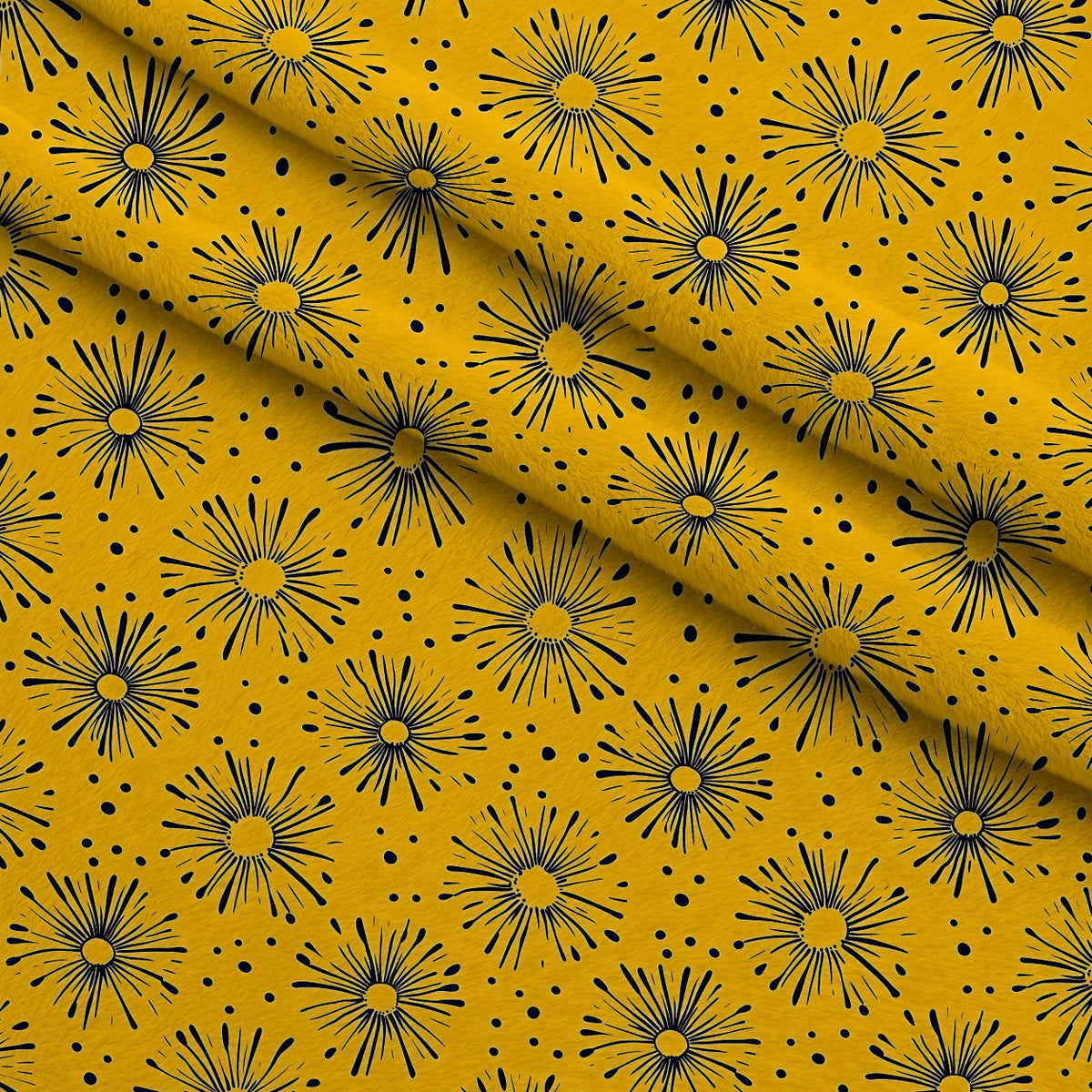 Dandelion Sparklers Pattern 5 Minky Fabric — plush minky folded close-up preview (mv-minky-v1:lying)