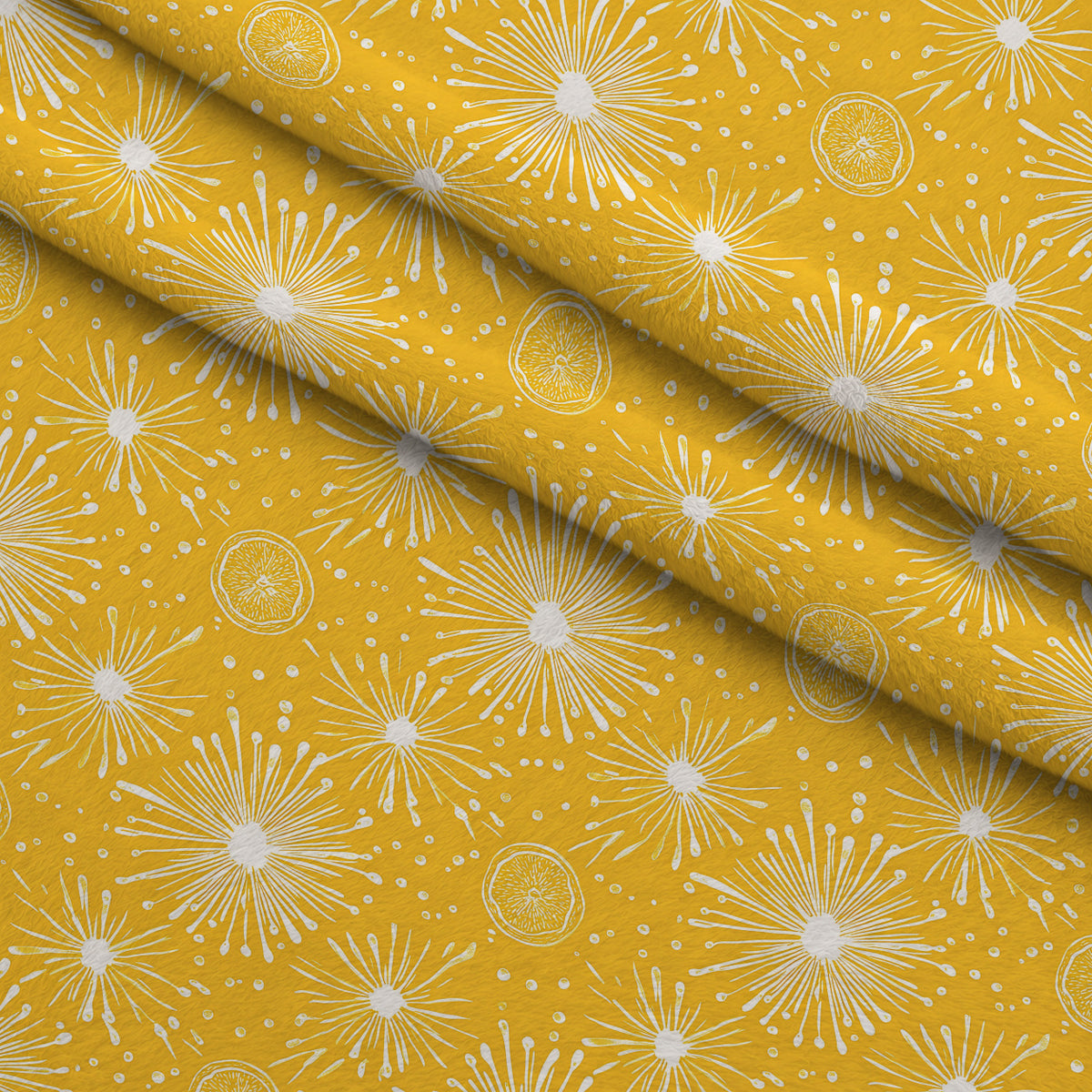 Dandelion Sparklers Pattern 7 Minky Fabric — plush minky folded close-up preview (mv-minky-v1:lying)