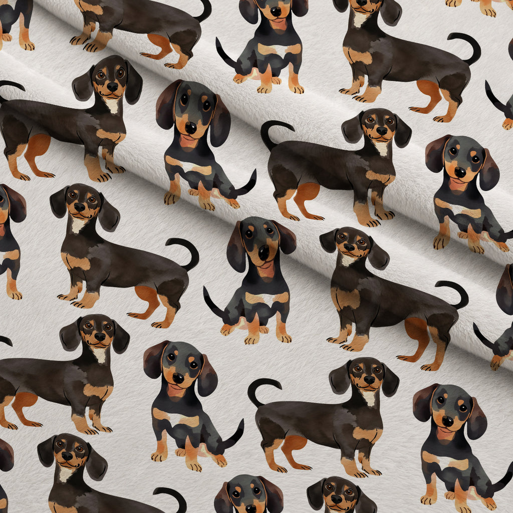Dapper Dachshunds Pattern 1 Minky Fabric — plush minky folded close-up preview (mv-minky-v1:lying)