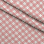 Diagonal Gingham Peach Puff Minky Fabric — plush minky folded close-up preview (mv-minky-v1:lying)