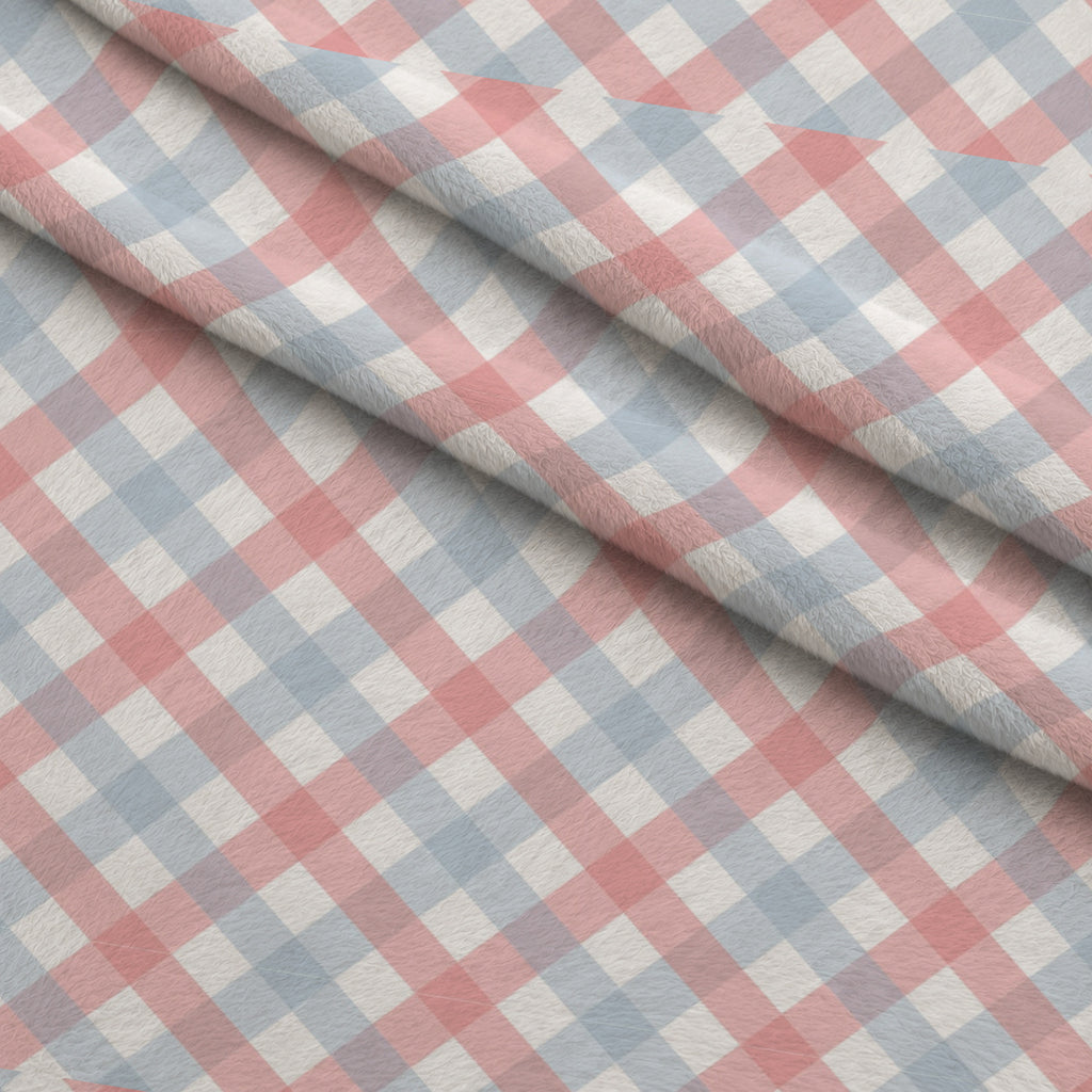 Diagonal Gingham Spindle on Peach Puff Minky Fabric — plush minky folded close-up preview (mv-minky-v1:lying)