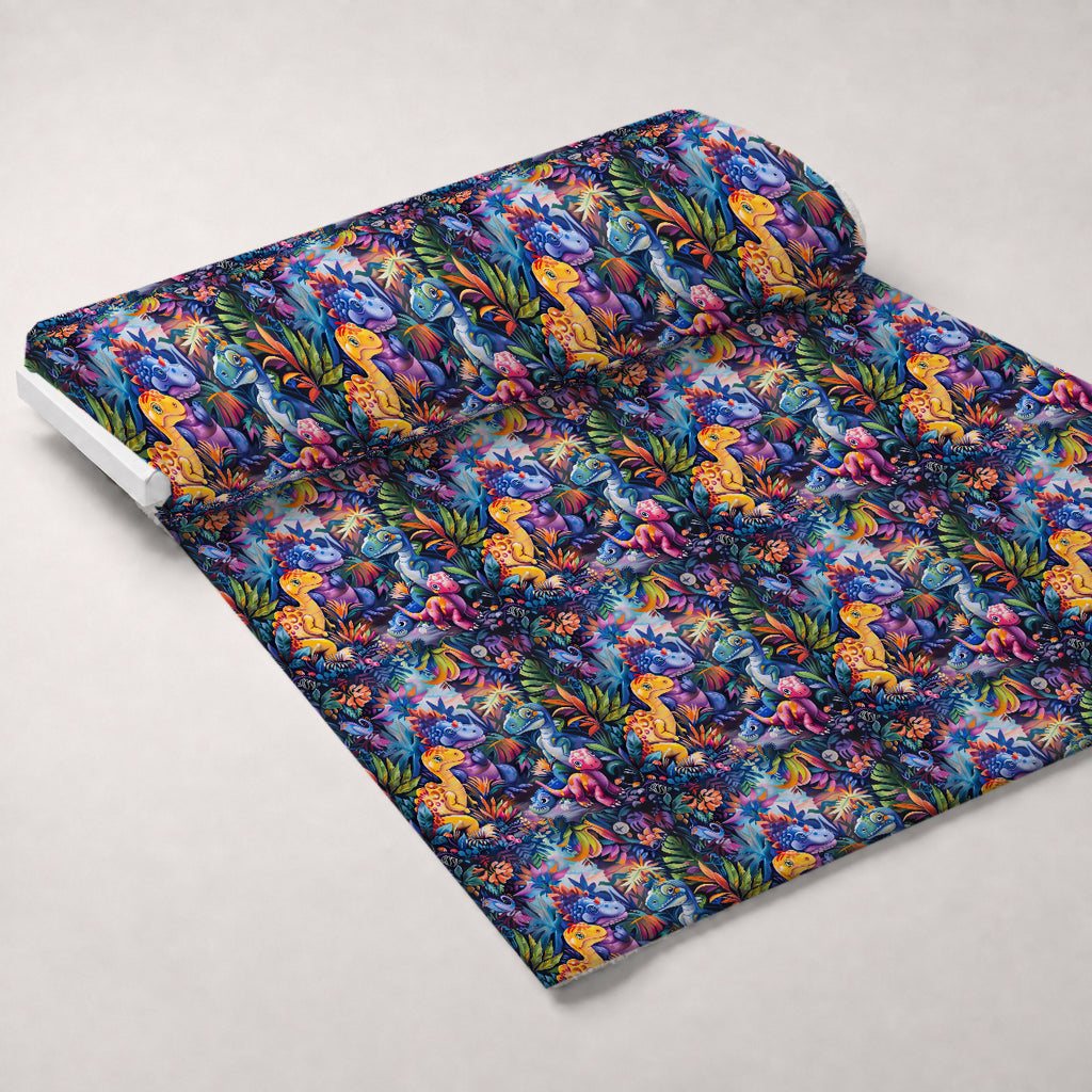 Dinosaurs in the Jungle Minky Fabric — plush minky unrolled bolt preview (mv-minky-v1:bolt)