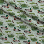 Drakes and Lilies Pattern 1 Minky Fabric — plush minky folded close-up preview (mv-minky-v1:lying)