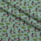 Drakes and Lilies Pattern 10 Minky Fabric — plush minky folded close-up preview (mv-minky-v1:lying)