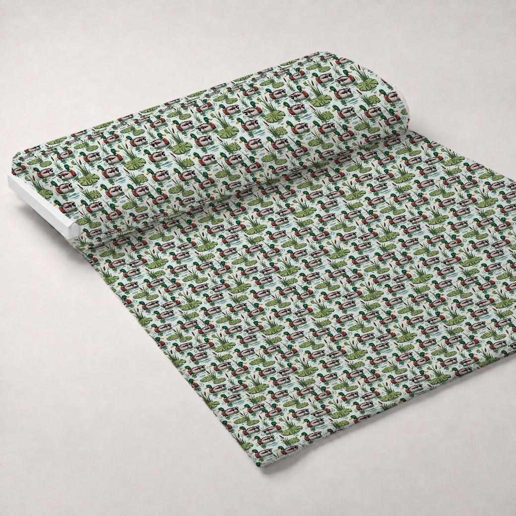 Drakes and Lilies Pattern 2 Minky Fabric — plush minky unrolled bolt preview (mv-minky-v1:bolt)