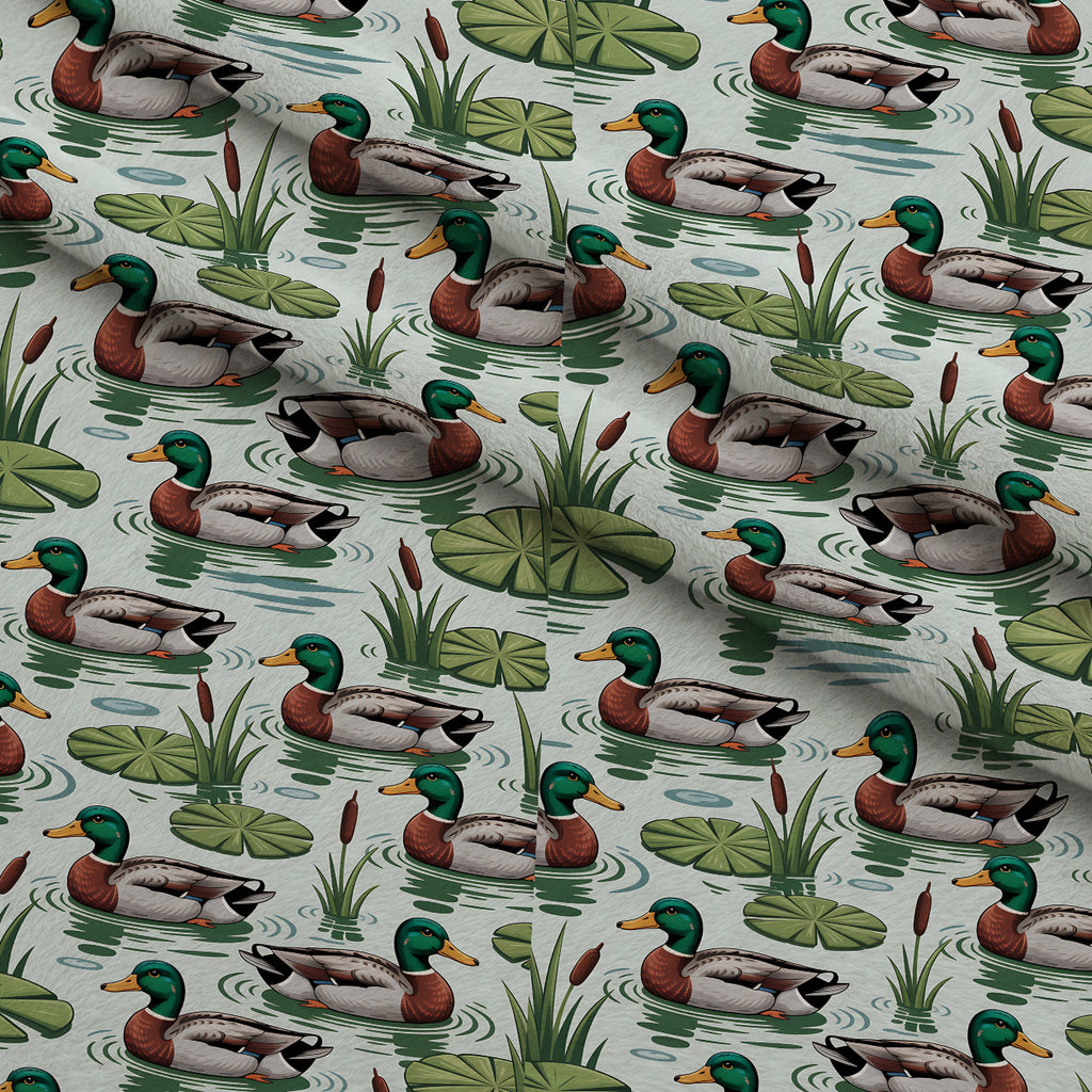 Drakes and Lilies Pattern 2 Minky Fabric — plush minky folded close-up preview (mv-minky-v1:lying)