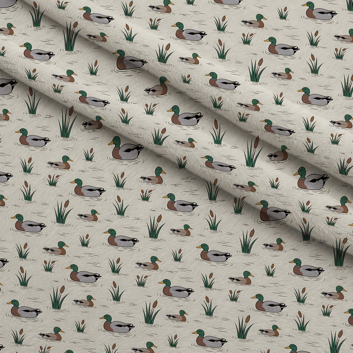Drakes and Lilies Pattern 20 Minky Fabric — plush minky folded close-up preview (mv-minky-v1:lying)