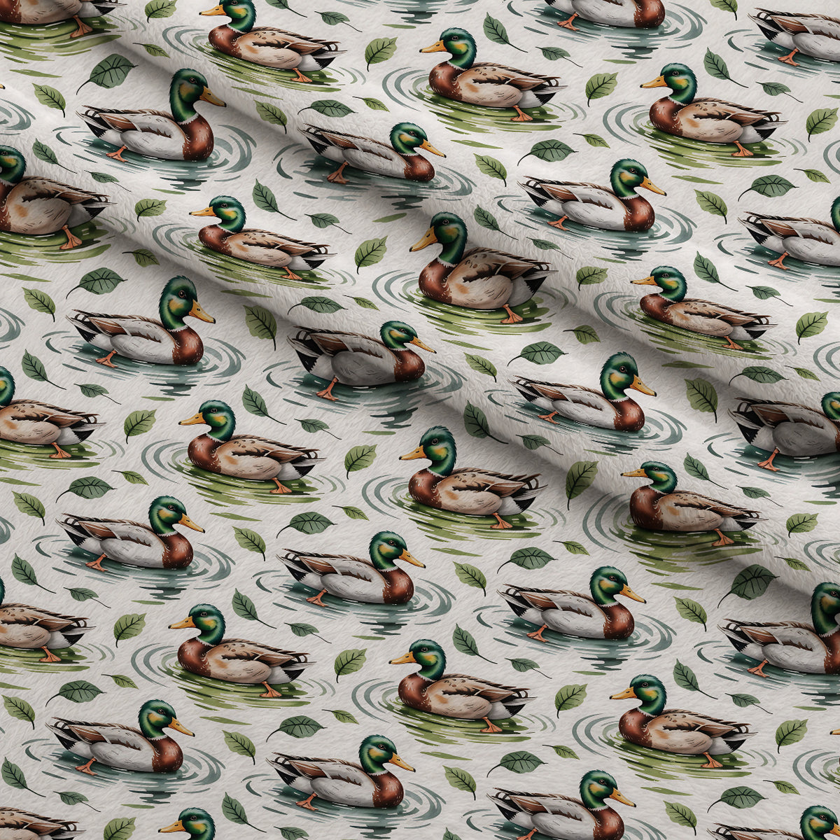 Drakes and Lilies Pattern 21 Minky Fabric — plush minky folded close-up preview (mv-minky-v1:lying)