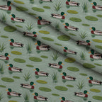 Drakes and Lilies Pattern 24 Minky Fabric — plush minky folded close-up preview (mv-minky-v1:lying)