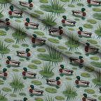Drakes and Lilies Pattern 4 Minky Fabric — plush minky folded close-up preview (mv-minky-v1:lying)
