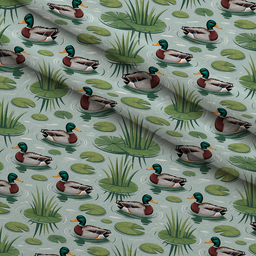 Drakes and Lilies Pattern 4 Minky Fabric — plush minky folded close-up preview (mv-minky-v1:lying)
