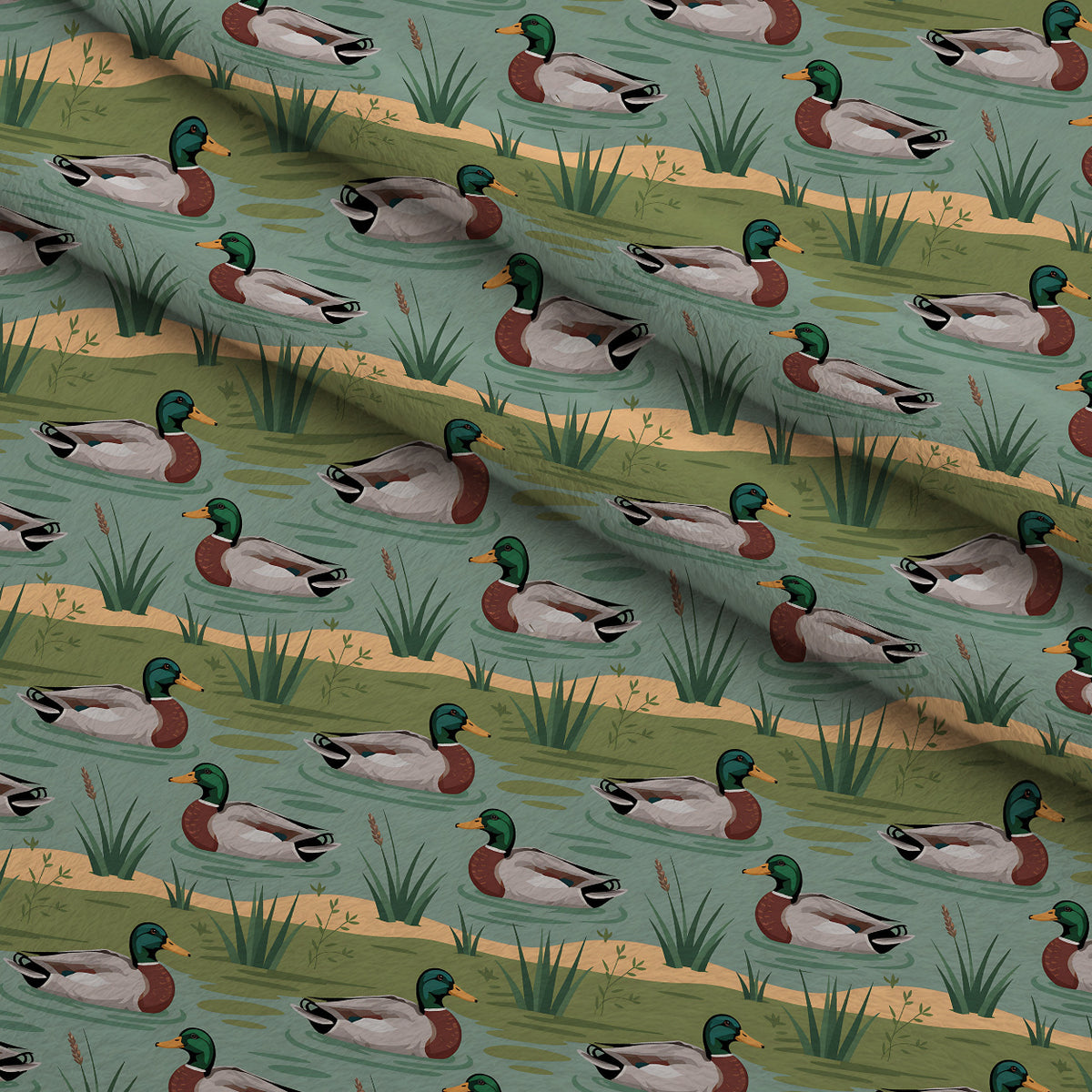 Drakes and Lilies Pattern 8 Minky Fabric — plush minky folded close-up preview (mv-minky-v1:lying)
