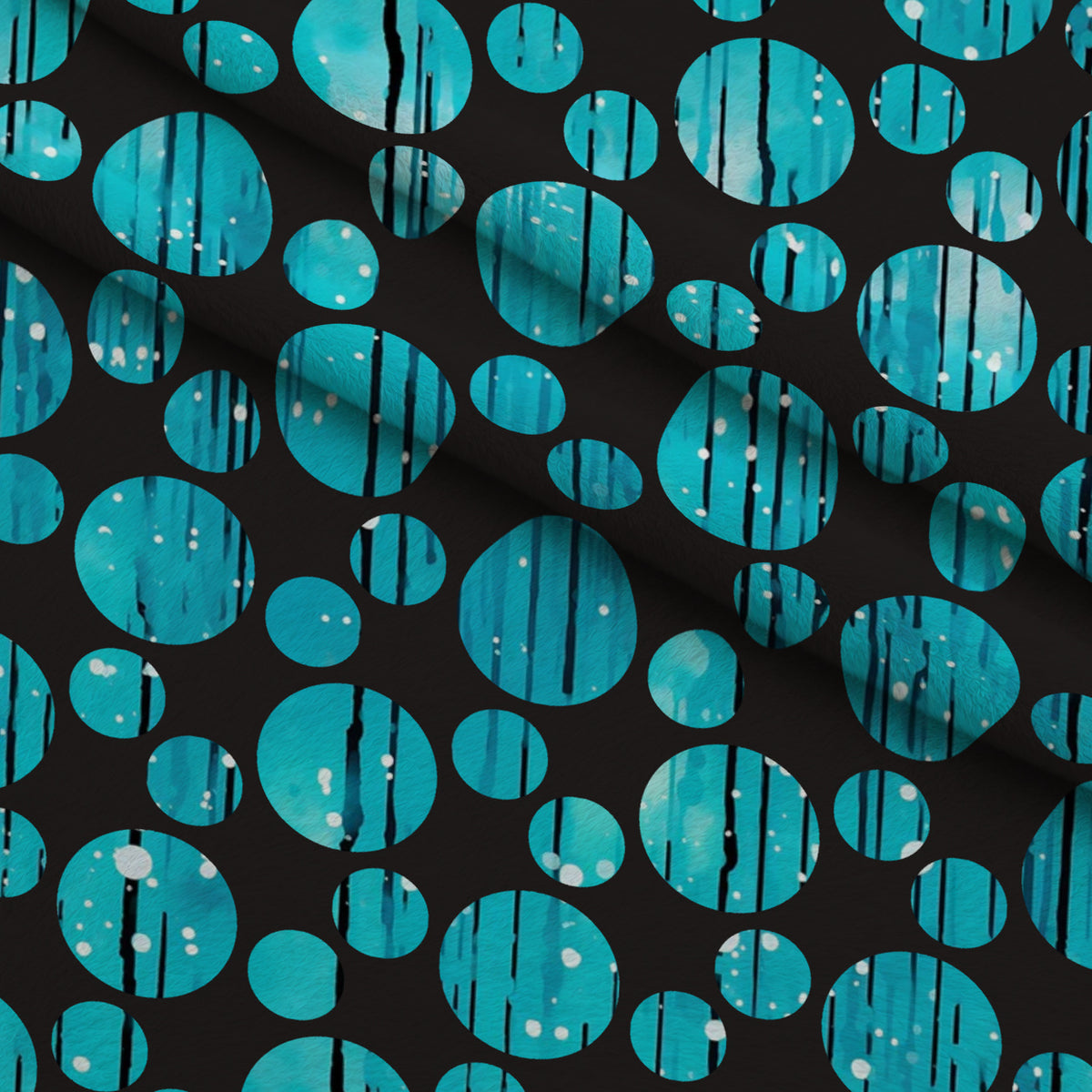 Dripping Turquoise Liquid Pattern 11 Minky Fabric — plush minky folded close-up preview (mv-minky-v1:lying)
