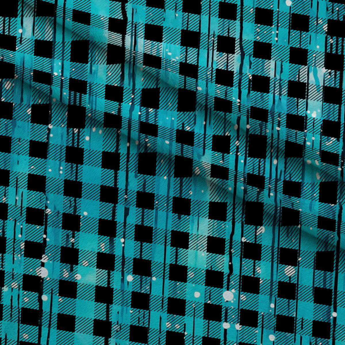 Dripping Turquoise Liquid Pattern 12 Minky Fabric — plush minky folded close-up preview (mv-minky-v1:lying)