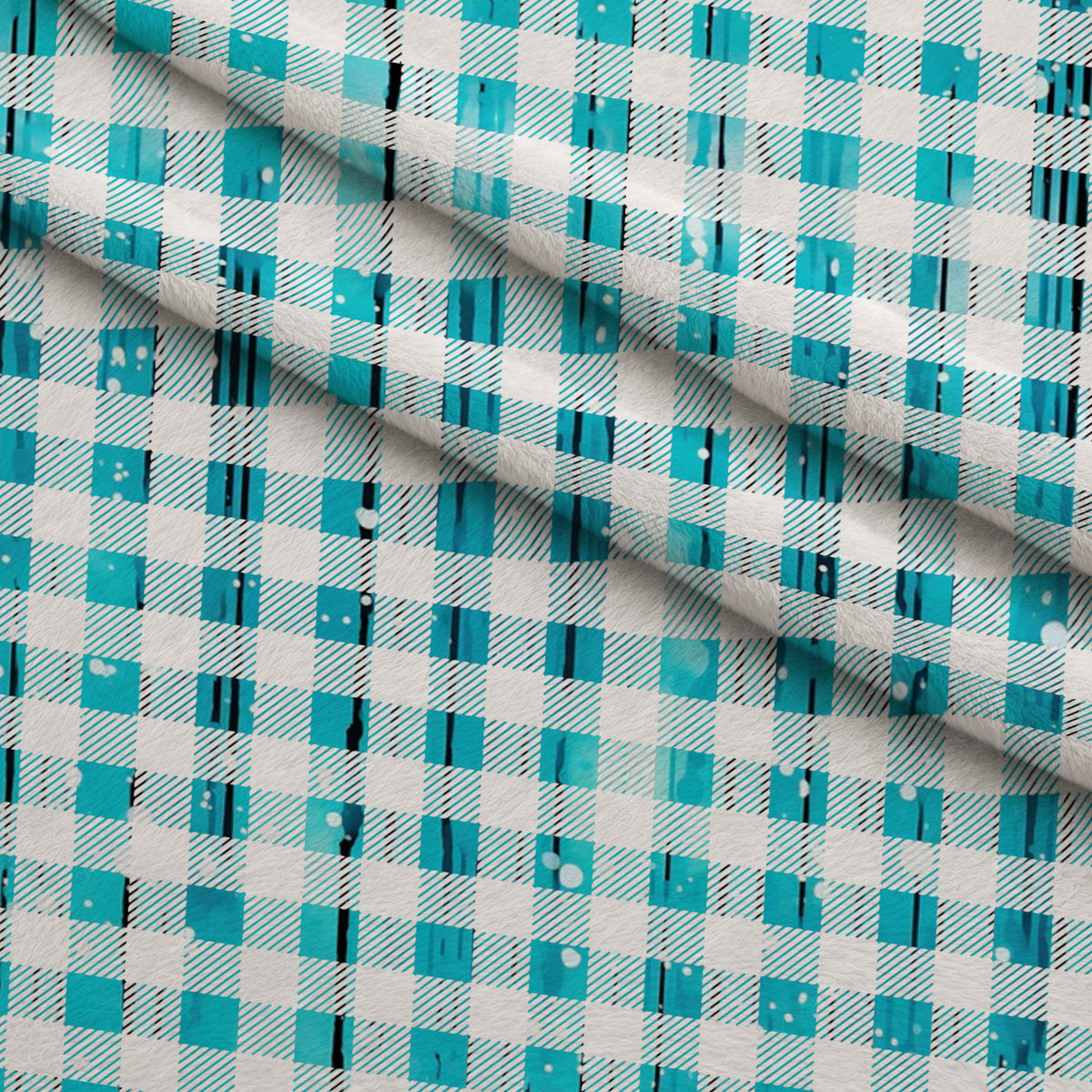 Dripping Turquoise Liquid Pattern 13 Minky Fabric — plush minky folded close-up preview (mv-minky-v1:lying)