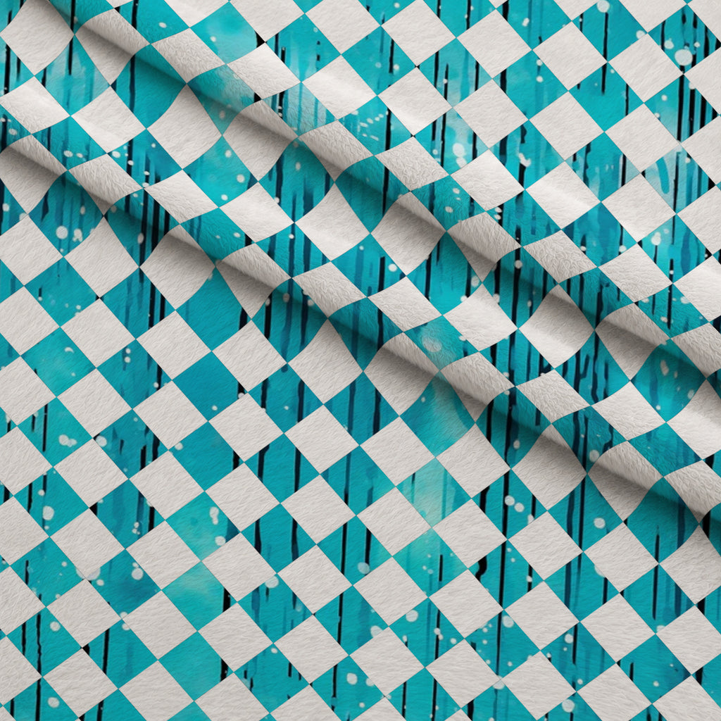 Dripping Turquoise Liquid Pattern 17 Minky Fabric — plush minky folded close-up preview (mv-minky-v1:lying)
