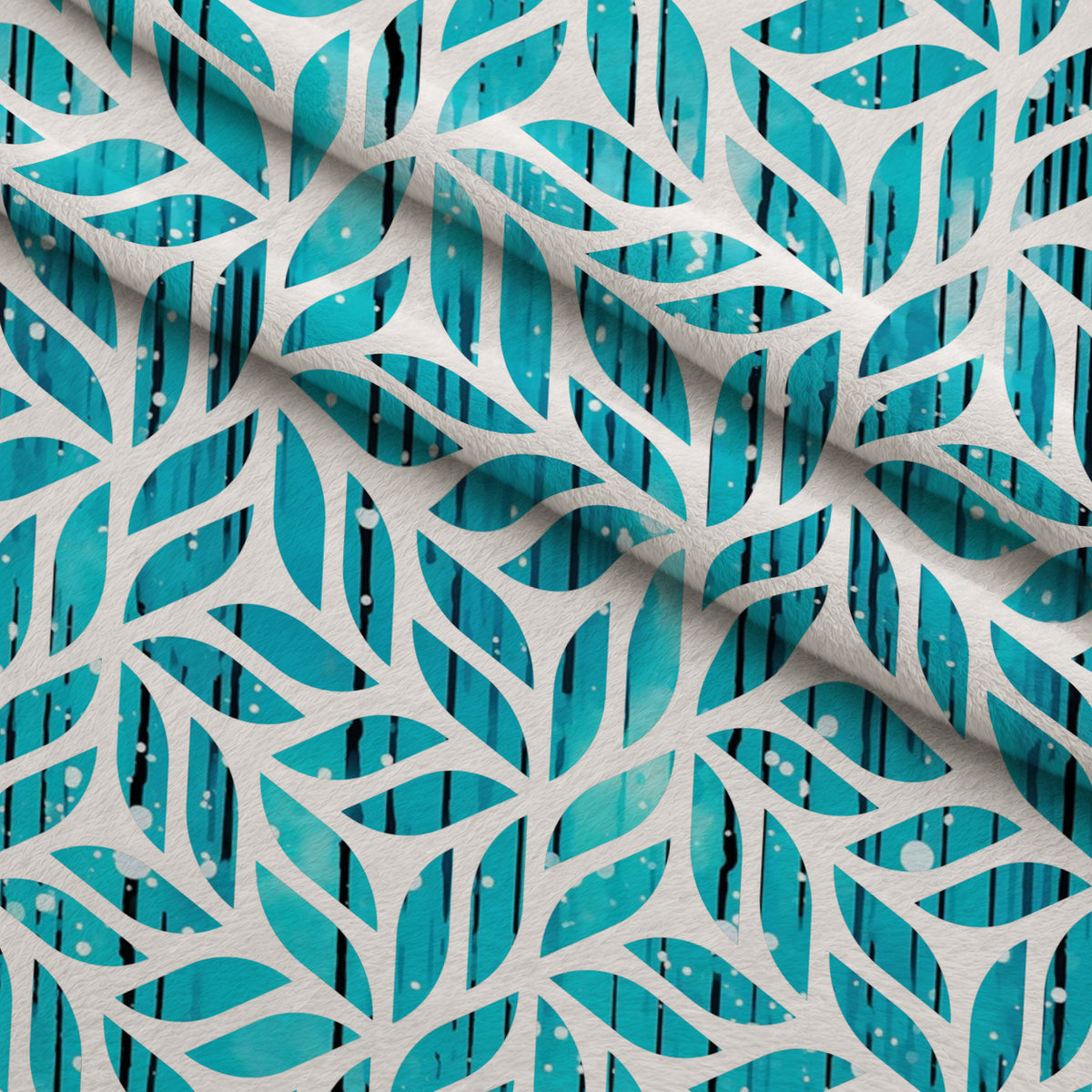 Dripping Turquoise Liquid Pattern 18 Minky Fabric — plush minky folded close-up preview (mv-minky-v1:lying)