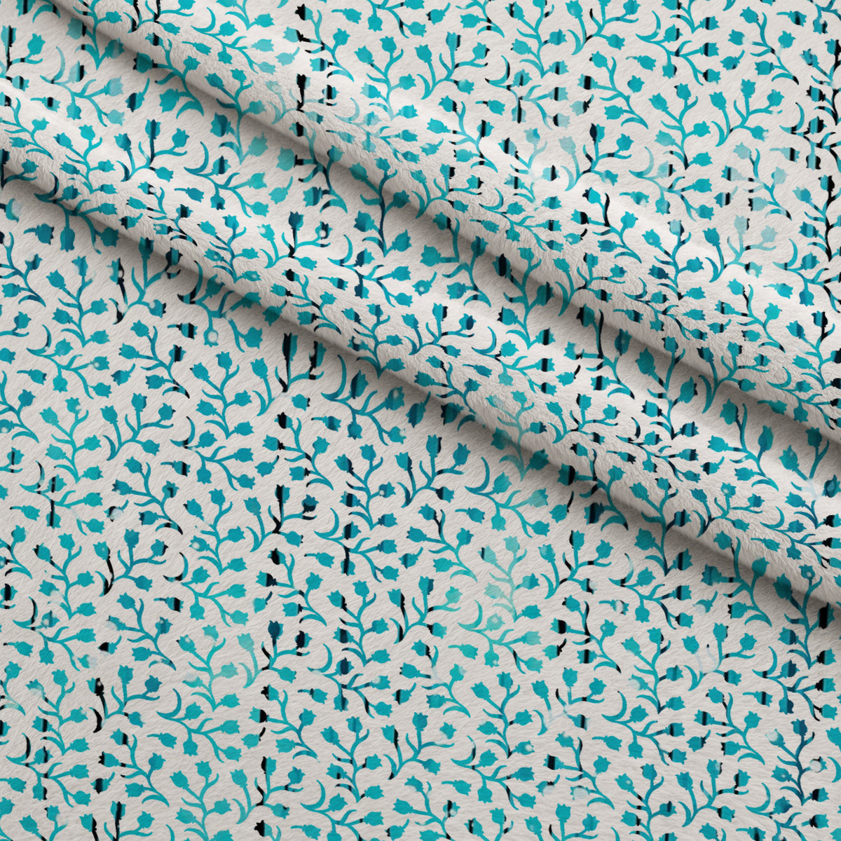 Dripping Turquoise Liquid Pattern 19 Minky Fabric — plush minky folded close-up preview (mv-minky-v1:lying)