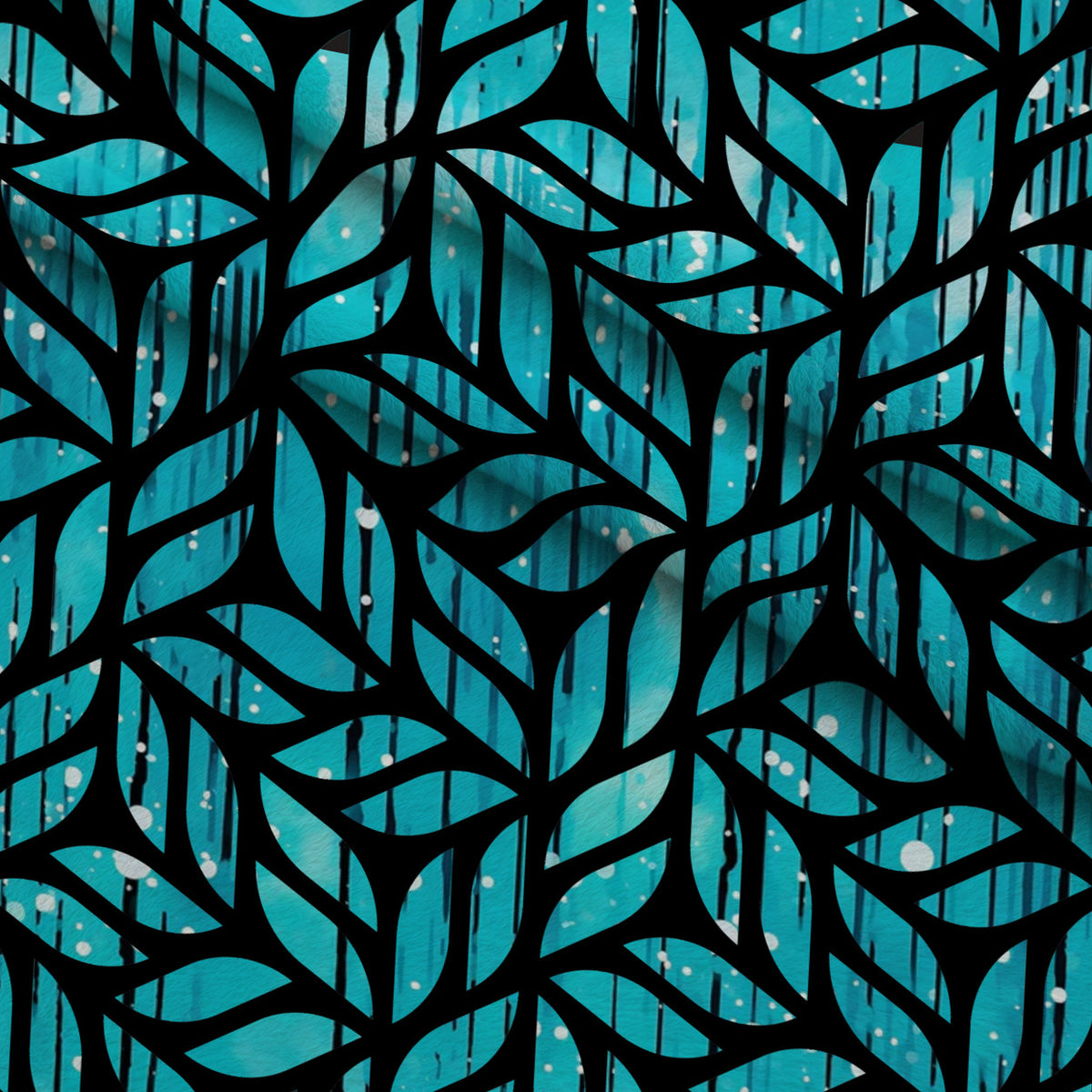 Dripping Turquoise Liquid Pattern 20 Minky Fabric — plush minky folded close-up preview (mv-minky-v1:lying)