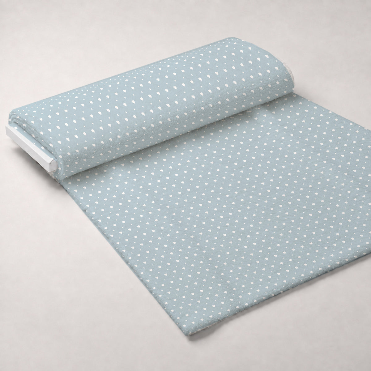Dusty Blue Hearts Pattern 15 Minky Fabric — plush minky unrolled bolt preview (mv-minky-v1:bolt)