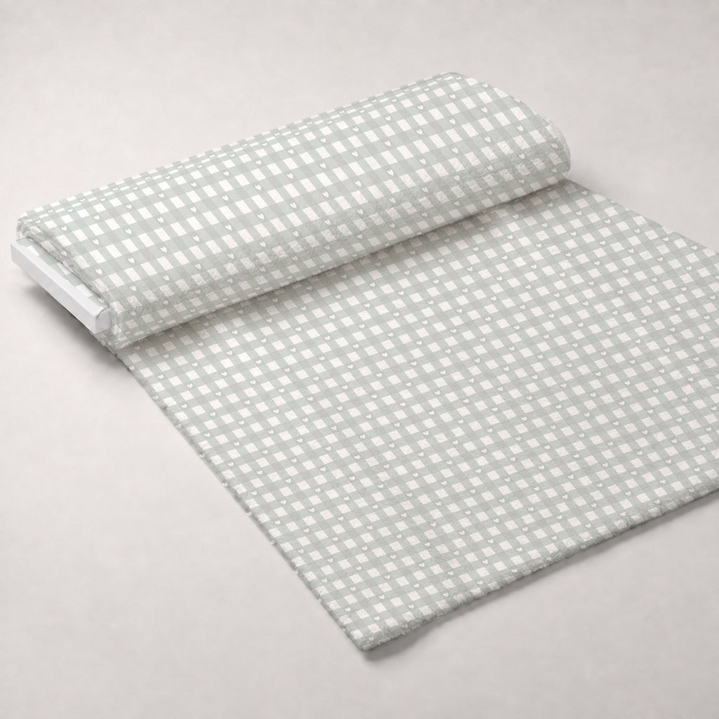 Dusty Blue Hearts Pattern 2 Minky Fabric — plush minky unrolled bolt preview (mv-minky-v1:bolt)