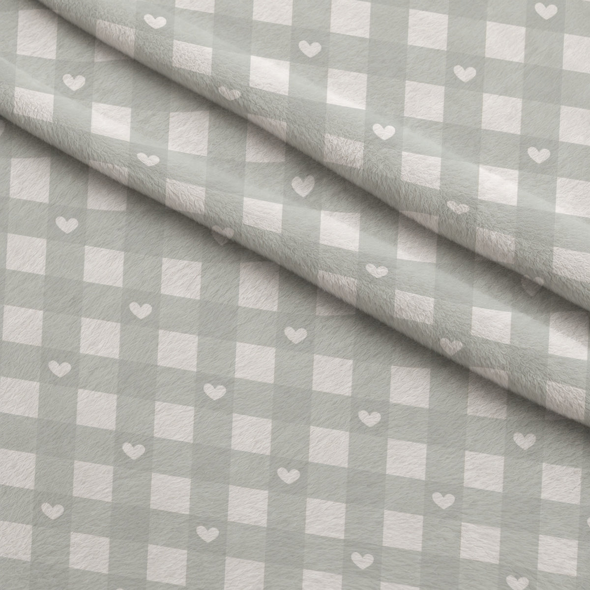 Dusty Blue Hearts Pattern 2 Minky Fabric — plush minky folded close-up preview (mv-minky-v1:lying)