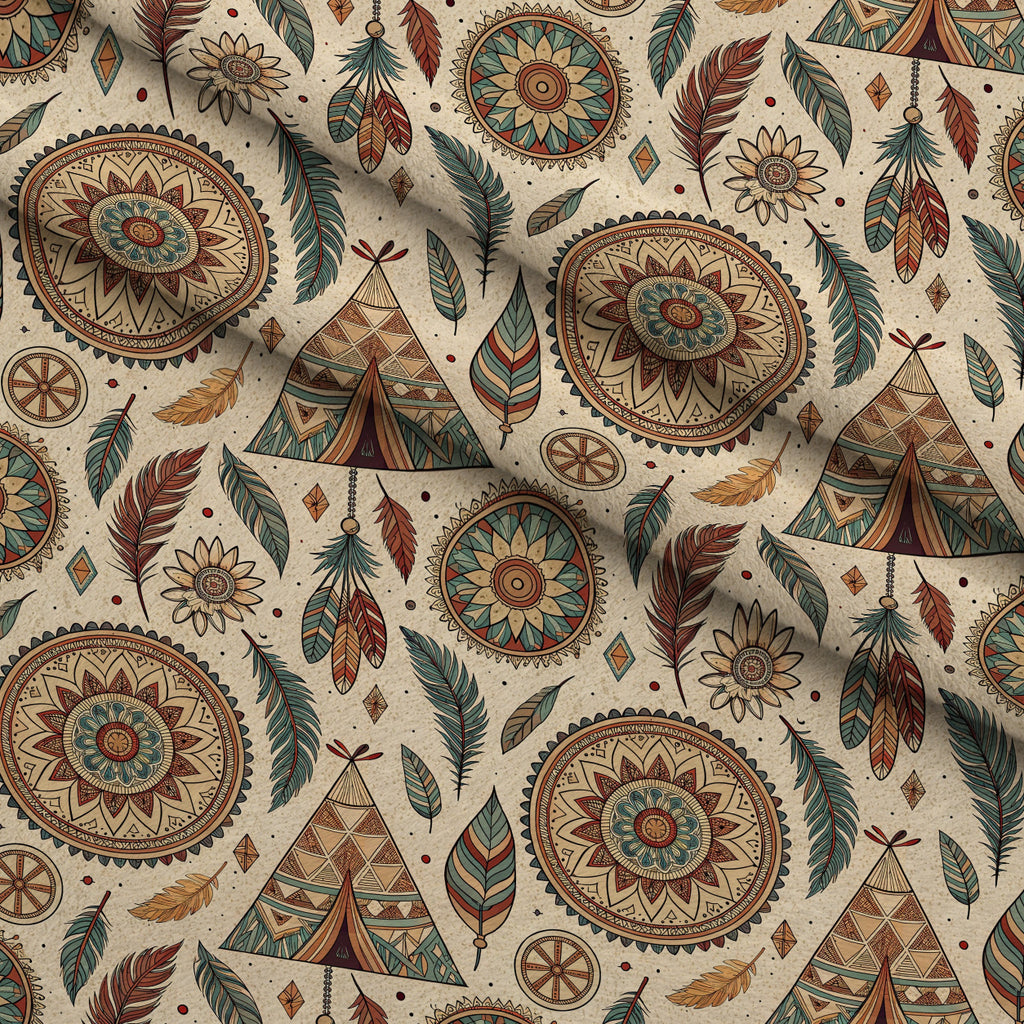 Earthen Plumes Pattern 2 Minky Fabric — plush minky folded close-up preview (mv-minky-v1:lying)
