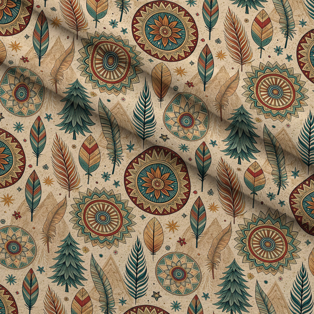 Earthen Plumes Pattern 3 Minky Fabric — plush minky folded close-up preview (mv-minky-v1:lying)