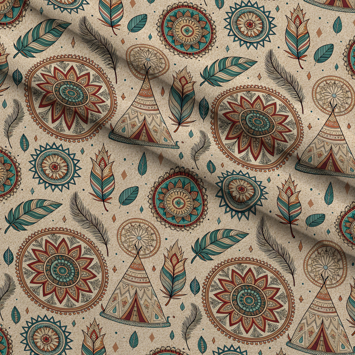 Earthen Plumes Pattern 5 Minky Fabric — plush minky folded close-up preview (mv-minky-v1:lying)