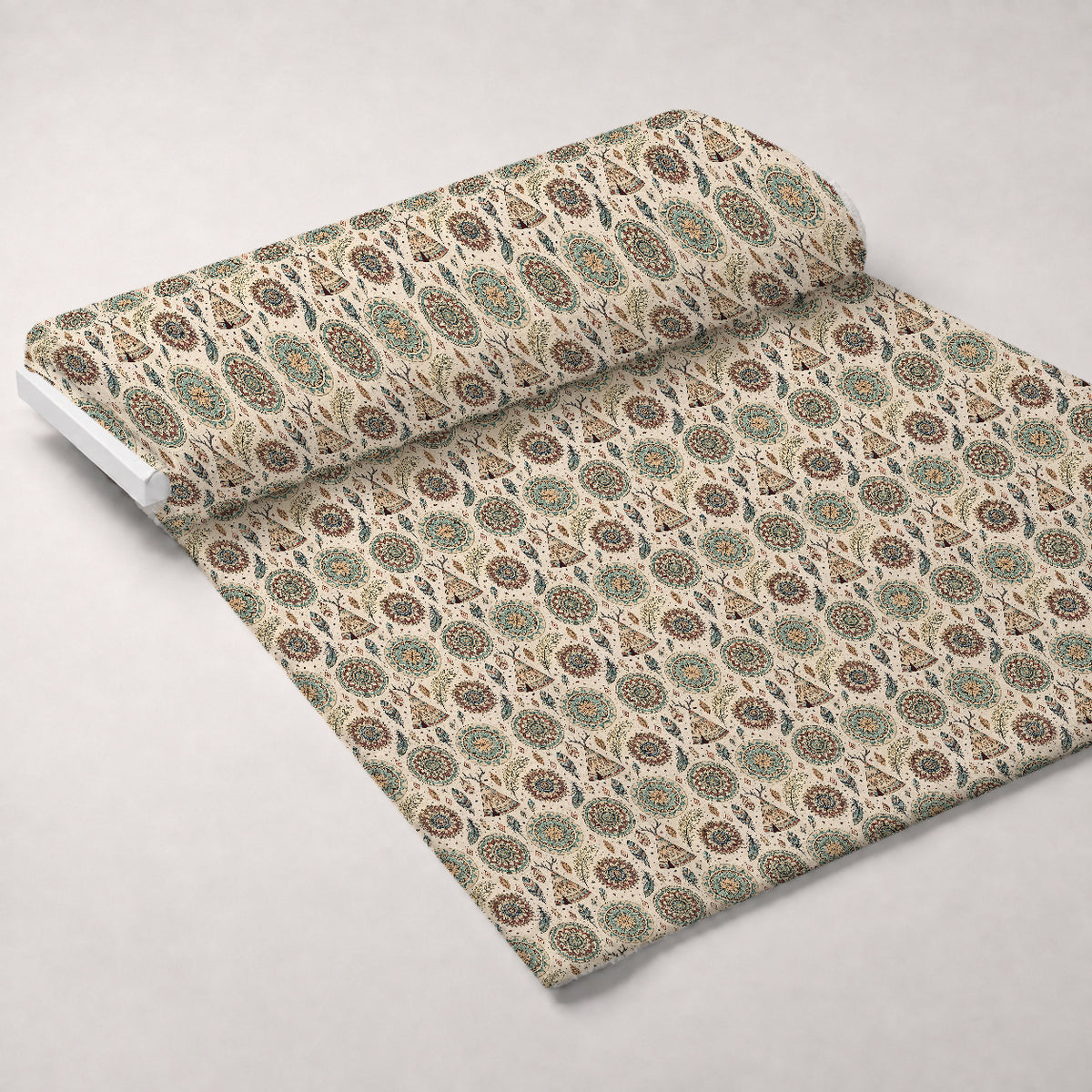 Earthen Plumes Pattern 6 Minky Fabric — plush minky unrolled bolt preview (mv-minky-v1:bolt)