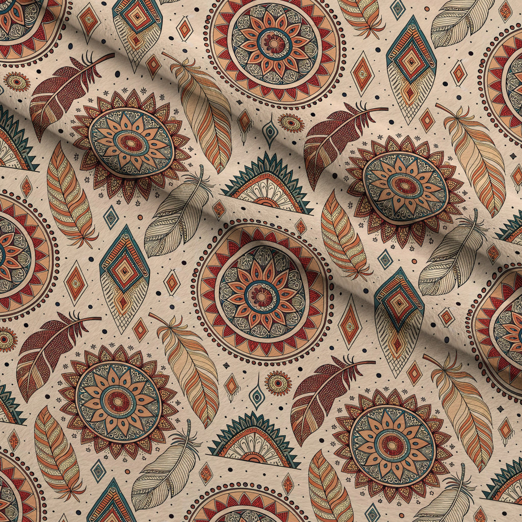 Earthen Plumes Pattern 7 Minky Fabric — plush minky folded close-up preview (mv-minky-v1:lying)