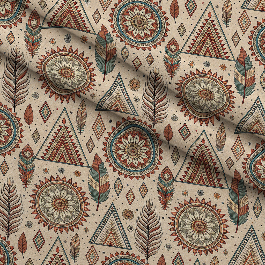 Earthen Plumes Pattern 9 Minky Fabric — plush minky folded close-up preview (mv-minky-v1:lying)