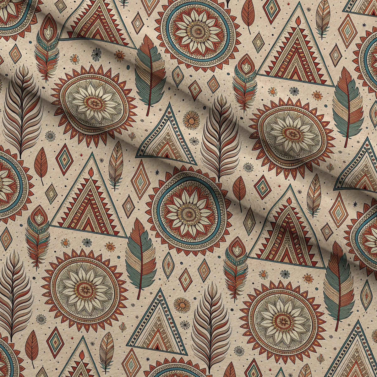 Earthen Plumes Pattern 9 Minky Fabric — plush minky folded close-up preview (mv-minky-v1:lying)