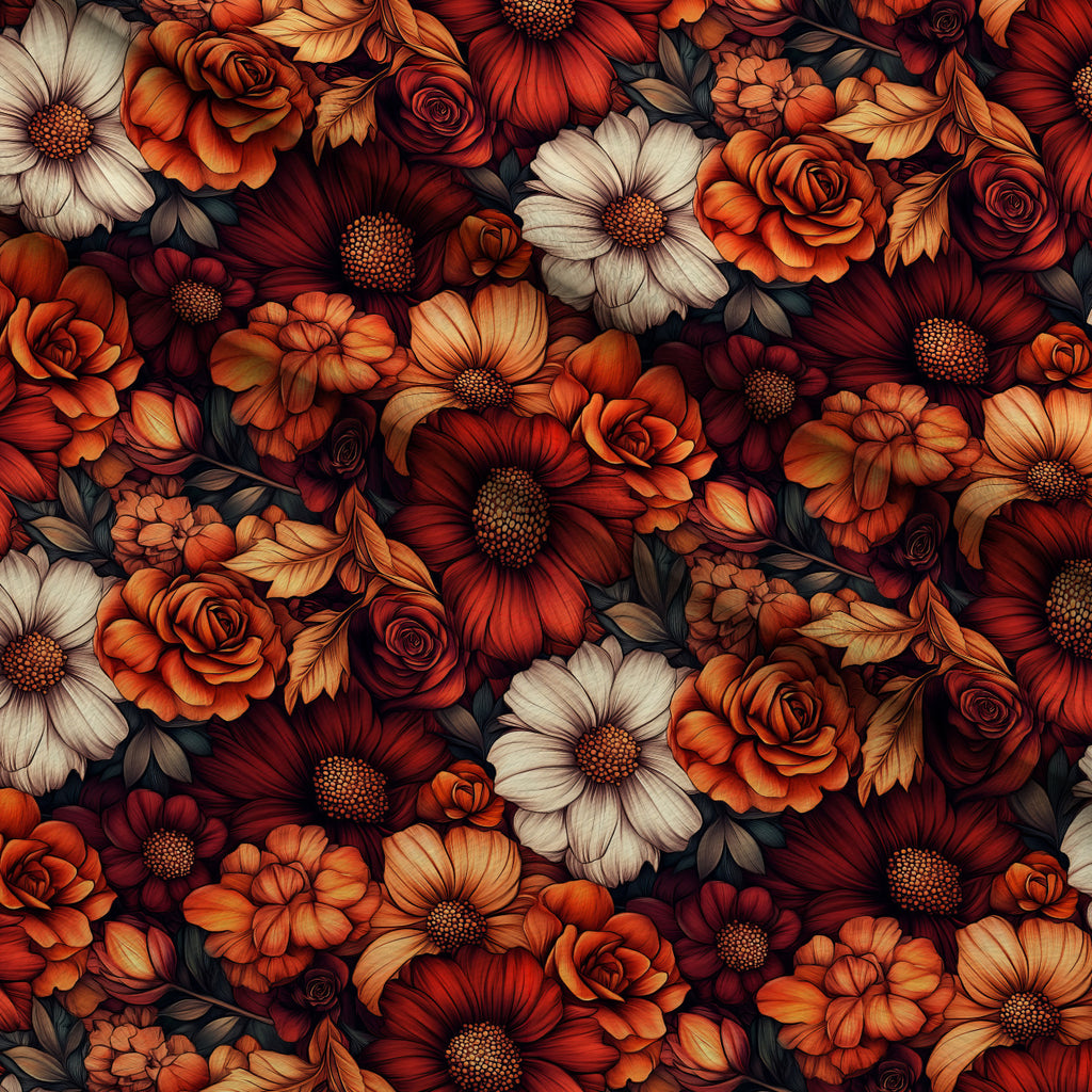 Ember Bloom Pattern 1 Minky Fabric — plush minky folded close-up preview (mv-minky-v1:lying)